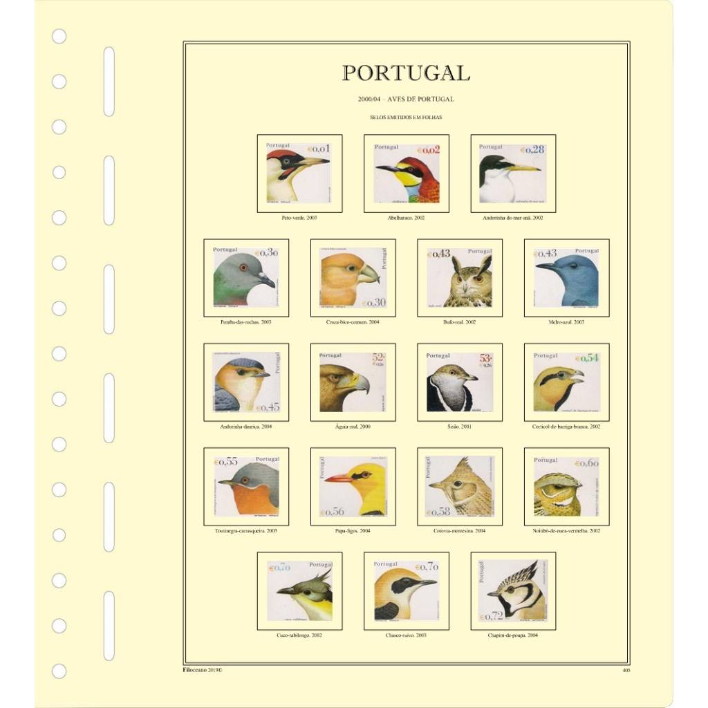 CONJUNTO DE FOLHAS DE PORTUGAL (2000-2003), VERSÃO COM TIRAS PROTETORAS