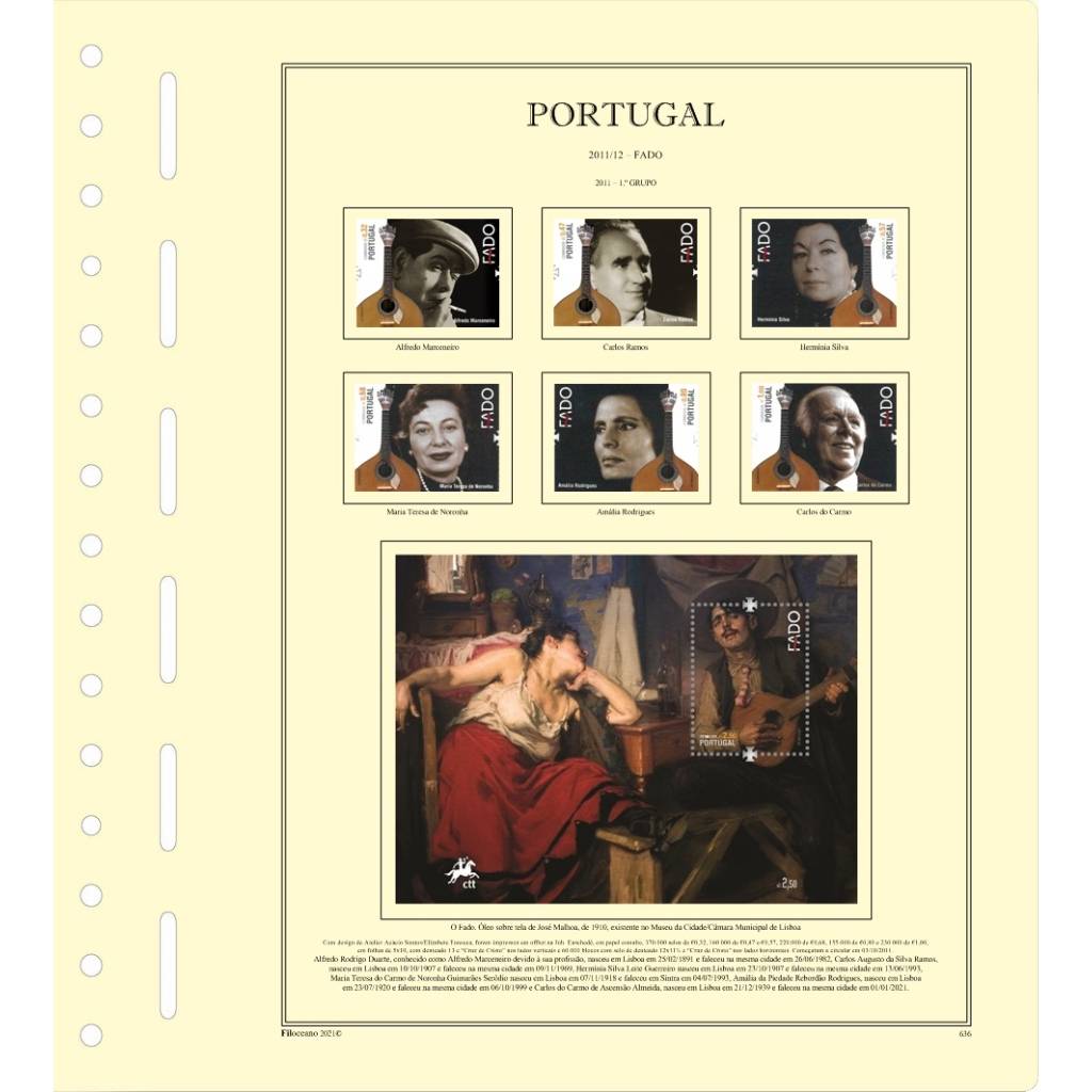 CONJUNTO DE FOLHAS DE PORTUGAL (2010-2012), VERSÃO COM TIRAS PROTETORAS