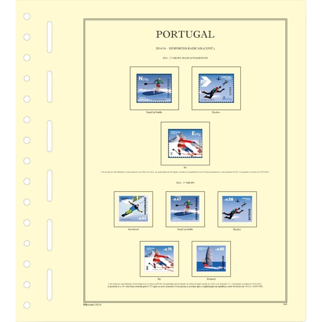 CONJUNTO DE FOLHAS DE PORTUGAL (2013-2015), VERSÃO COM TIRAS PROTETORAS
