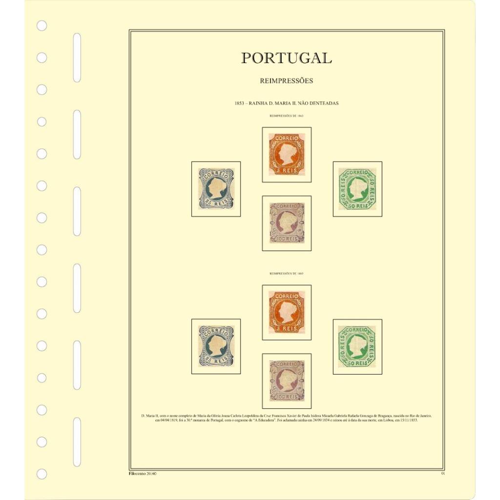 CONJUNTO DE FOLHAS DE PORTUGAL (REIMPRESSÕES), VERSÃO COM TIRAS PROTETORAS