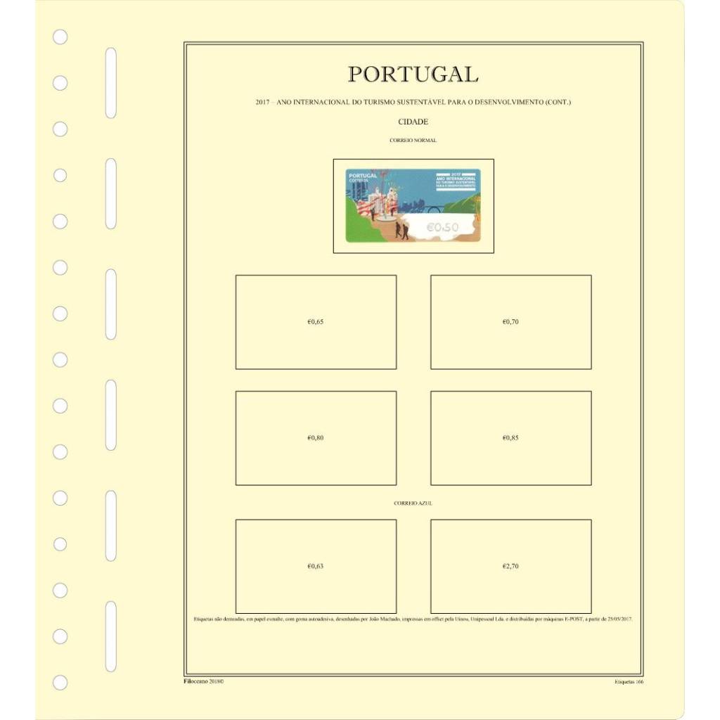CONJUNTO DE FOLHAS DE PORTUGAL (ETIQUETAS 2011-2019), VERSÃO COM TIRAS PROTETORAS