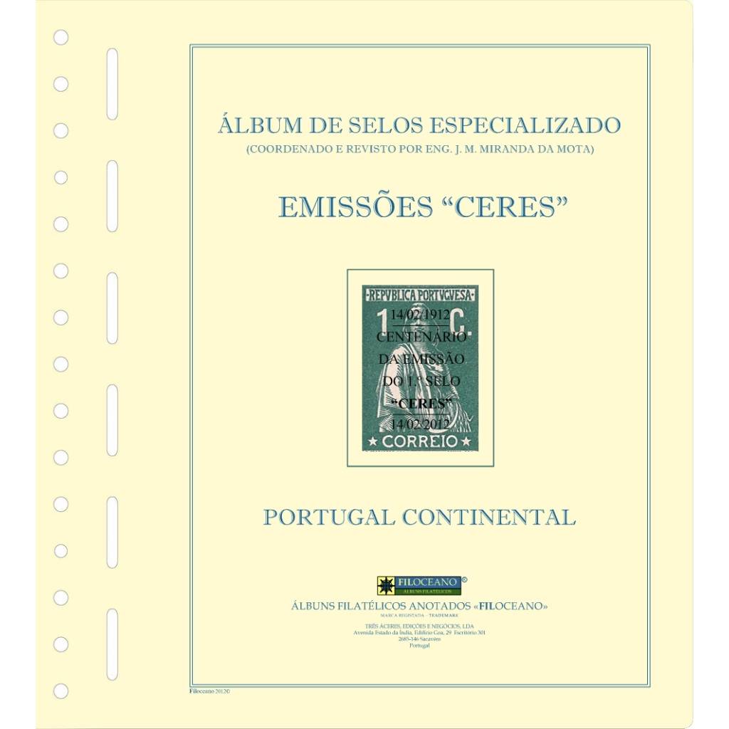 CONJUNTO DE FOLHAS DE PORTUGAL (CERES), VERSÃO COM TIRAS PROTETORAS