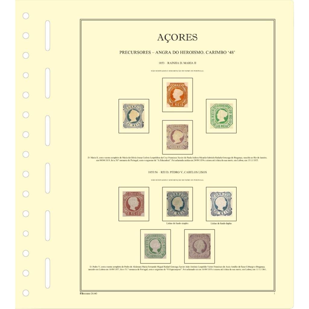 CONJUNTO DE FOLHAS DOS AÇORES (PRECURSORES), VERSÃO COM TIRAS PROTETORAS