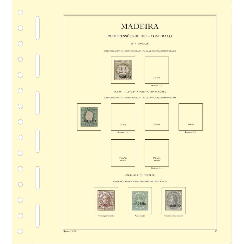 CONJUNTO DE FOLHAS DA MADEIRA (REIMPRESSÕES COM TRAÇO), VERSÃO COM TIRAS PROTETORAS
