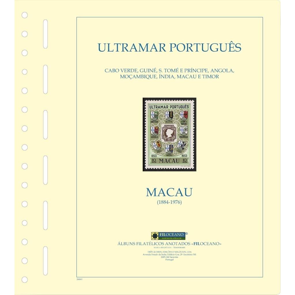 MACAU 1884-1975 - CONJUNTO DE CAPA "SAVANA" COM ESTOJO E FOLHAS SEM TIRAS PROTETORAS